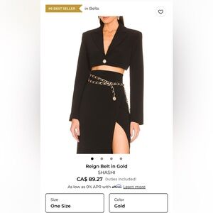 SHASHI Reign Chain Belt in Gold